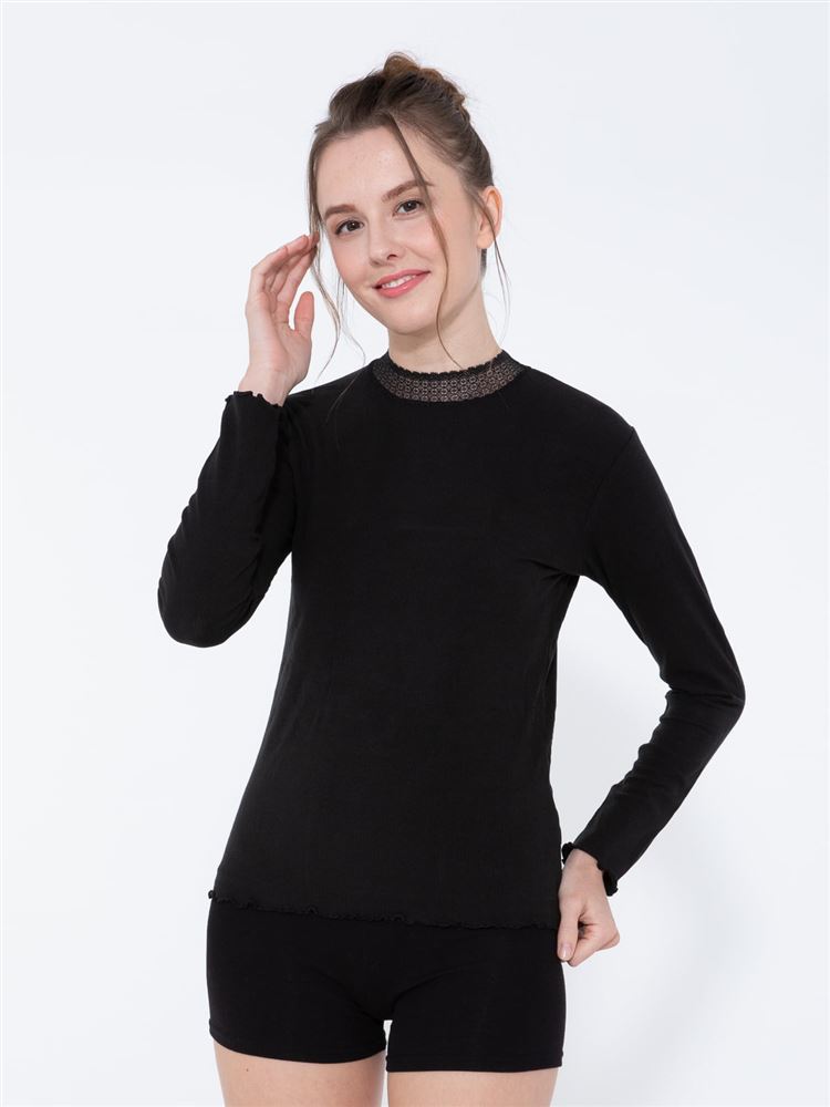 Tutuheatリブレースハイネック長袖 Ss S L Llサイズ通販限定 下着 インナー チュチュアンナ Tutuanna 公式通販サイト