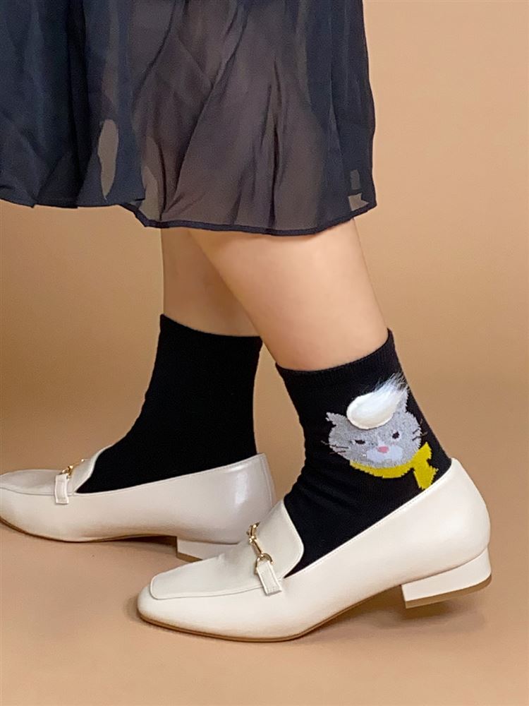 綿混ふさふさ猫柄ソックス13cm丈 レッグウェア チュチュアンナ Tutuanna 公式通販サイト