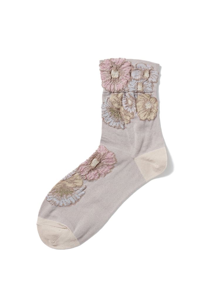 レディライン 深すくい大花フロート花柄ソックス15cm丈 レッグウェア チュチュアンナ Tutuanna 公式通販サイト