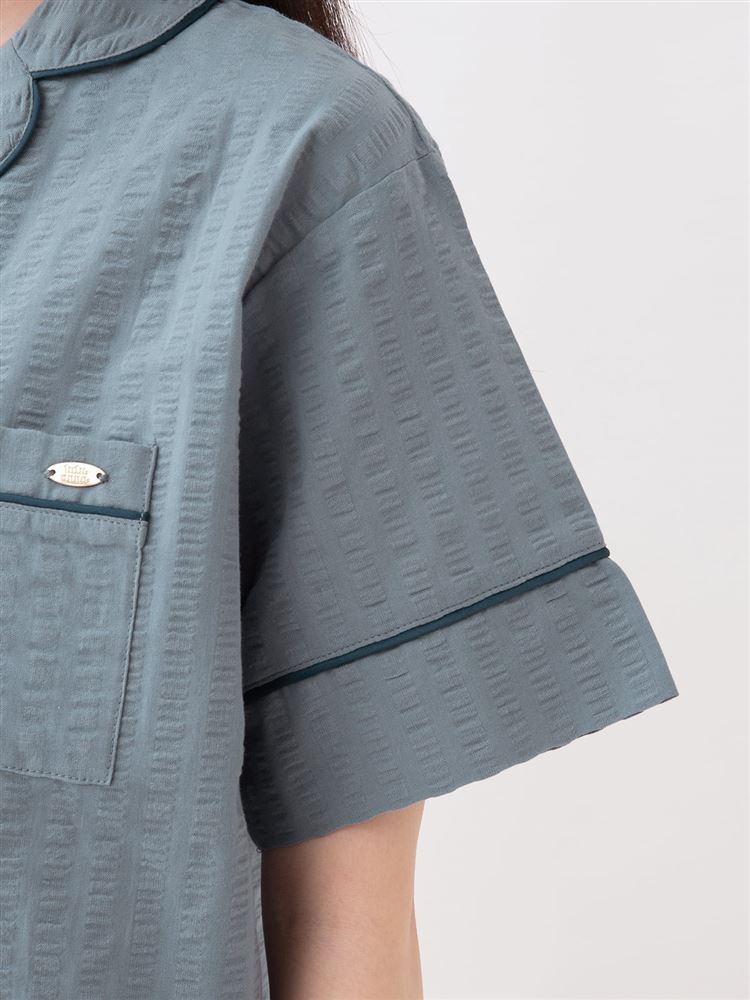 チュチュアンナの[ゆったり設計パジャマ]綿100％無地前開きパジャマ(半袖×ショートパンツ)|321727