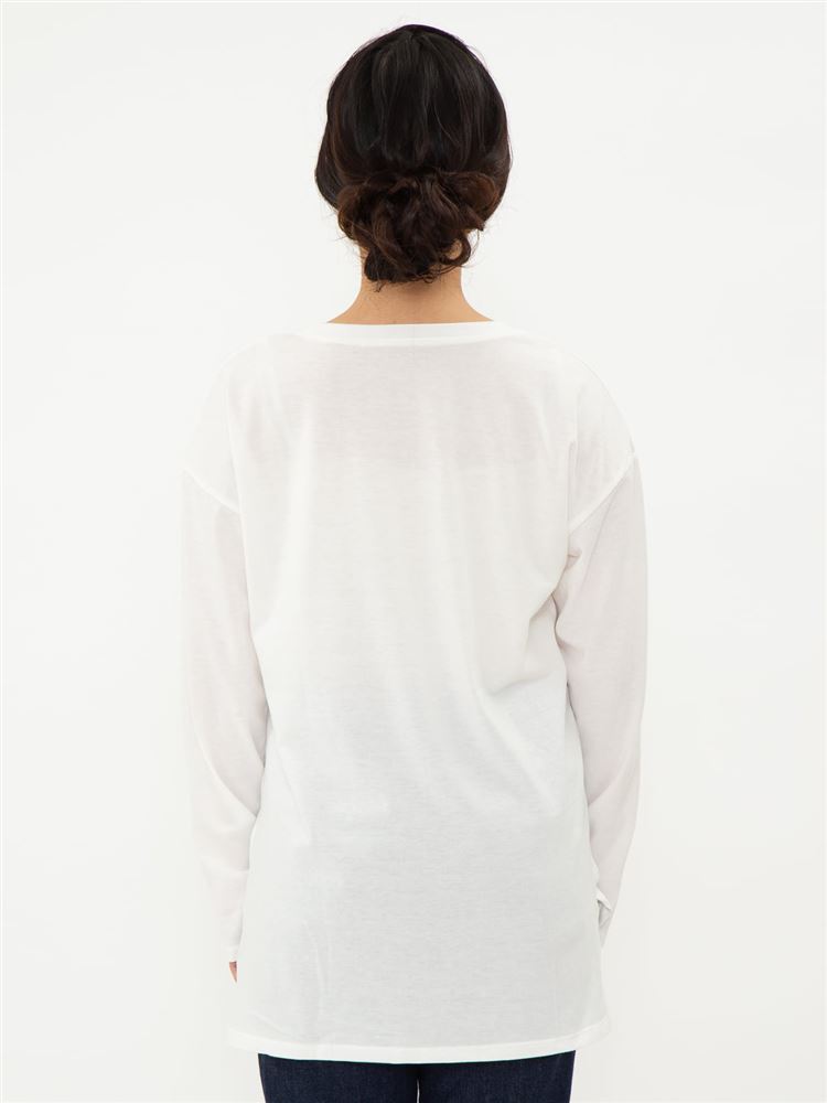 チュチュアンナの線描きフラワー柄ロングTシャツ|131933