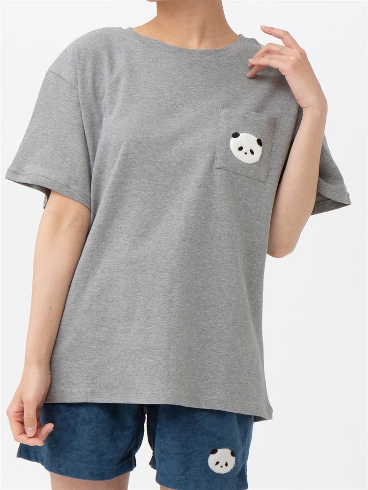 チュチュアンナのパンダもこもこ刺繍綿Tシャツ|211952