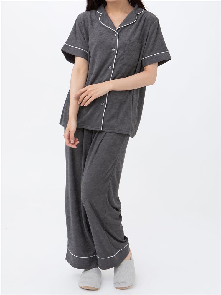 チュチュアンナの無地パイルパジャマ(半袖×長ズボン)|221737