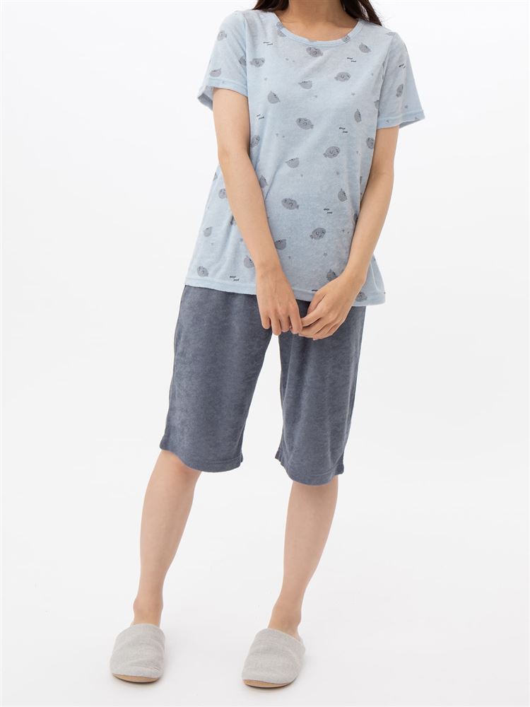 チュチュアンナのアザラシ柄パイルパジャマ(半袖×5分丈パンツ)|221741