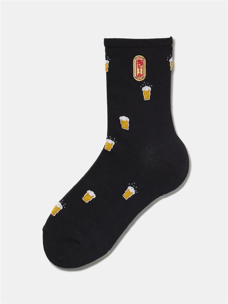 チュチュアンナの[ちょうどいい靴下]ビール刺繍温調ソックス16cm丈|229336
