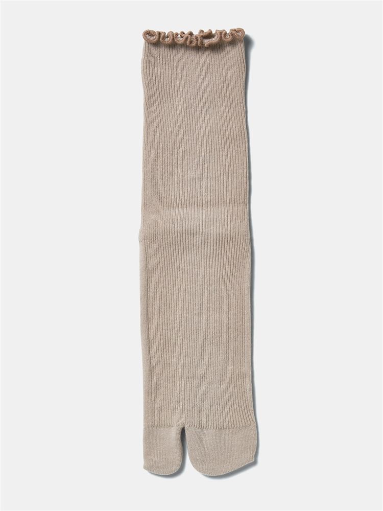 チュチュアンナの綿混履き口メローリブ2本指ソックス16cm丈|232126
