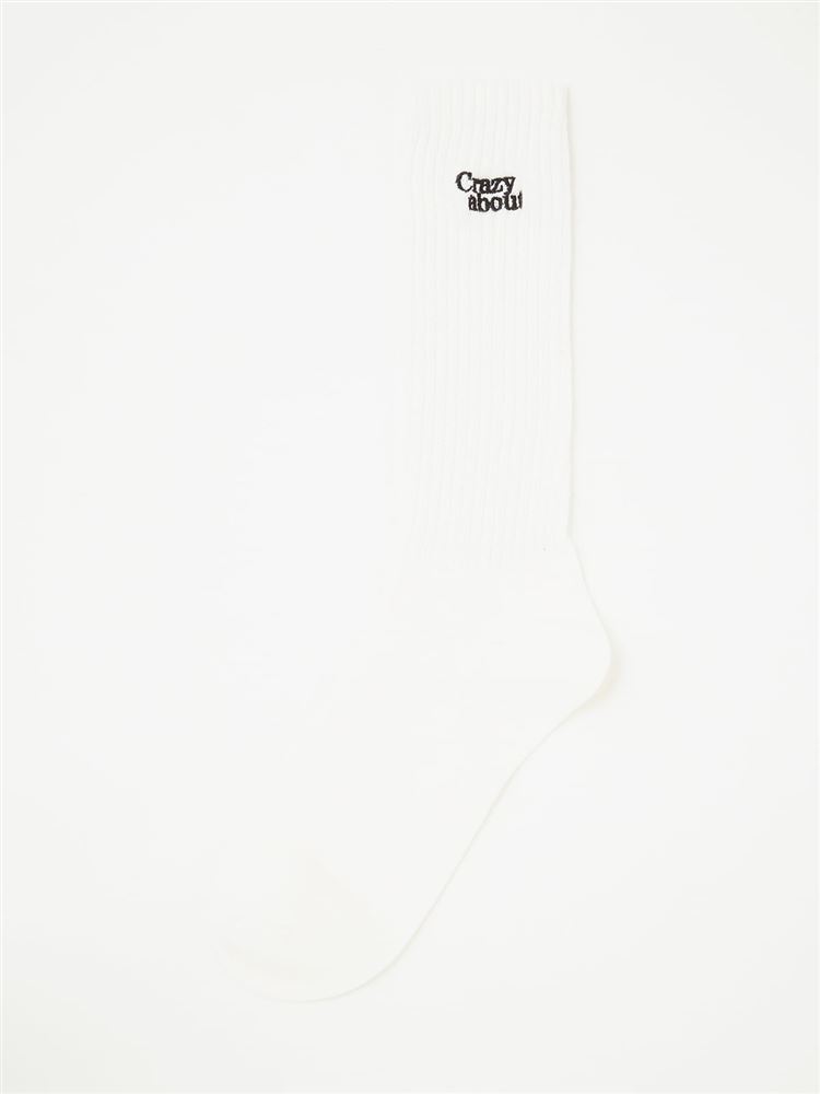 チュチュアンナの綿混ロゴ刺繍アメリブソックス26cm丈|249320