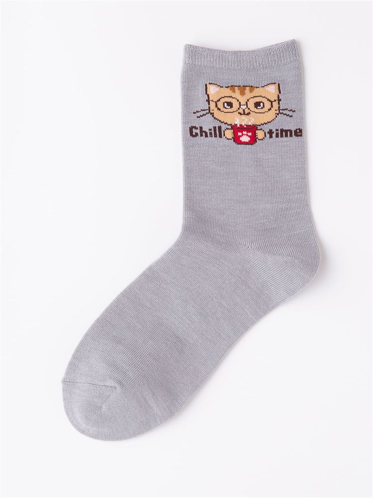 チュチュアンナの[温度調整]chilltime猫柄ソックス16cm丈|339325