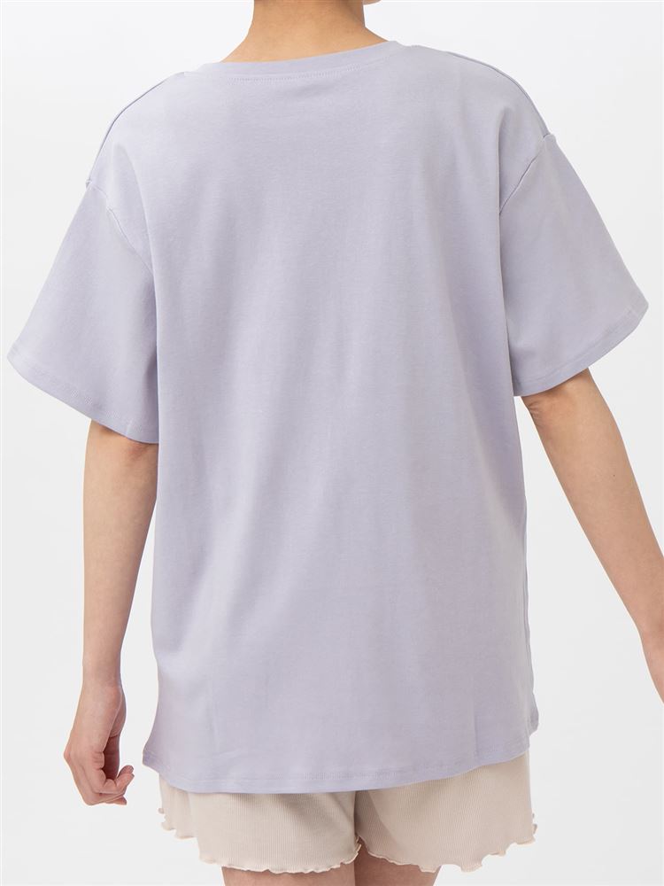 チュチュアンナの綿100％カヌレドロップショルダーTシャツ|211953