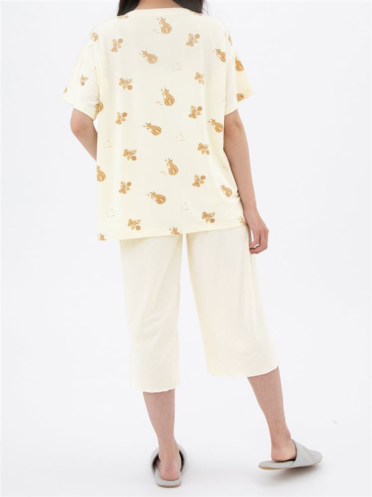 チュチュアンナのテディベア柄巾着付きパジャマ(半袖×7分丈パンツ)|221728