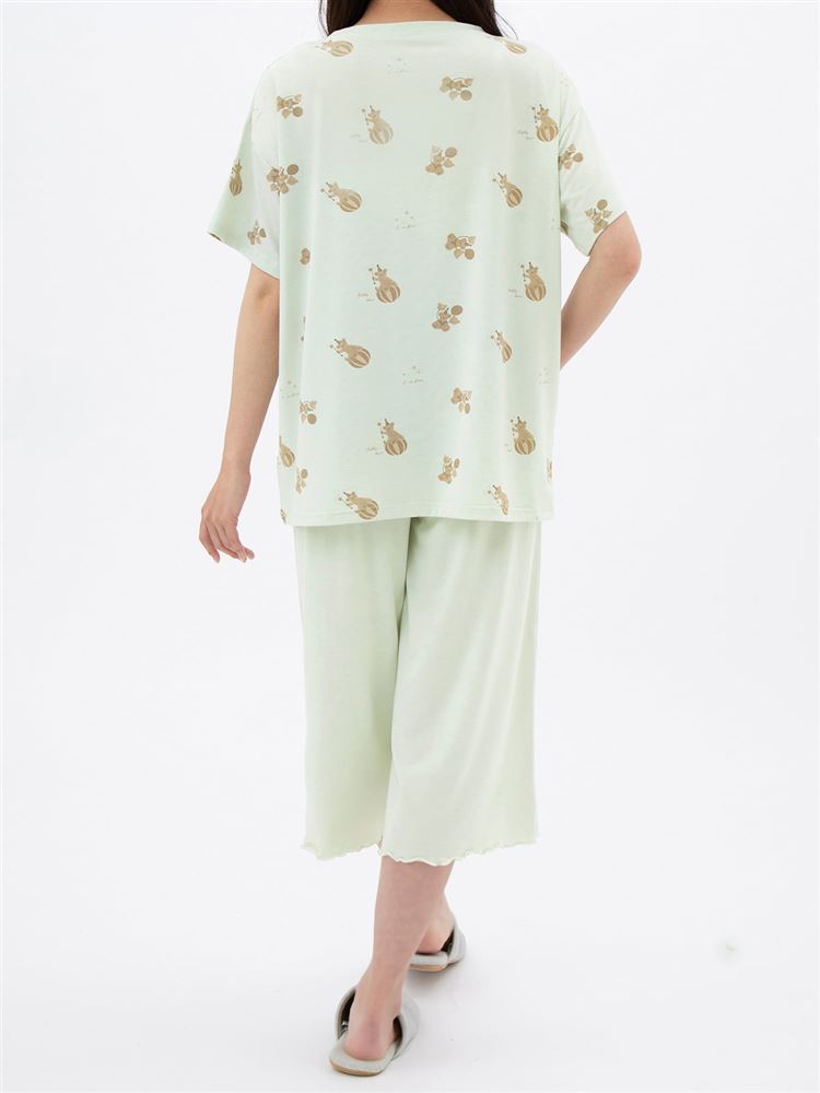 チュチュアンナのくま柄巾着付きパジャマ(半袖×7分丈パンツ)|221728