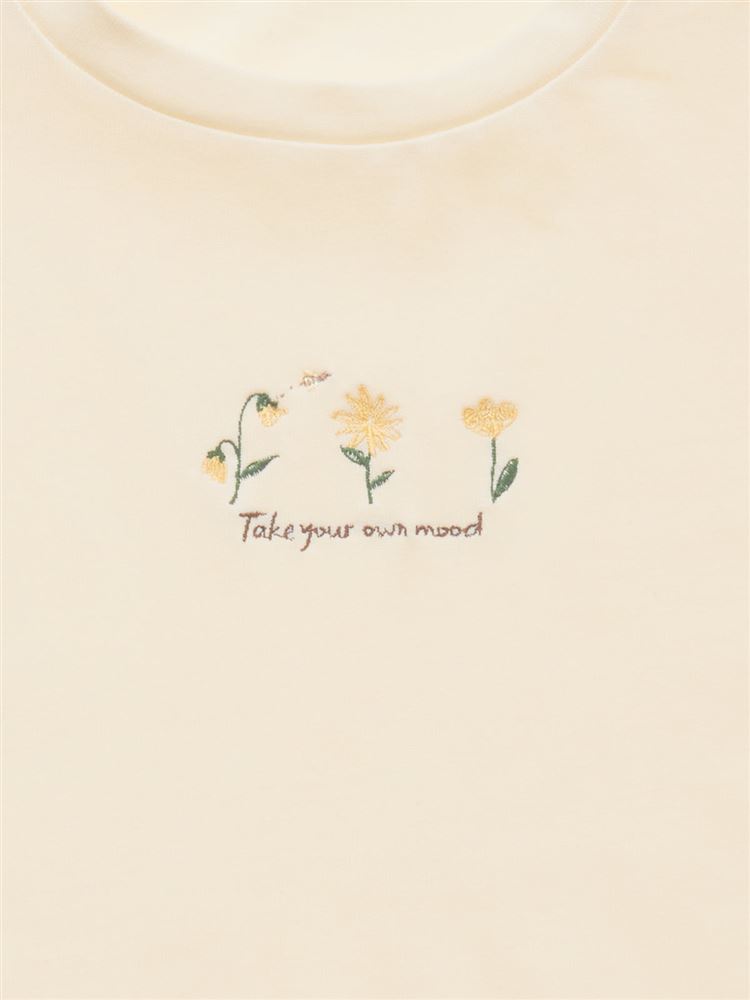 チュチュアンナの【橋下美好オリジナル】綿100％フラワー刺繍Tシャツ|221976