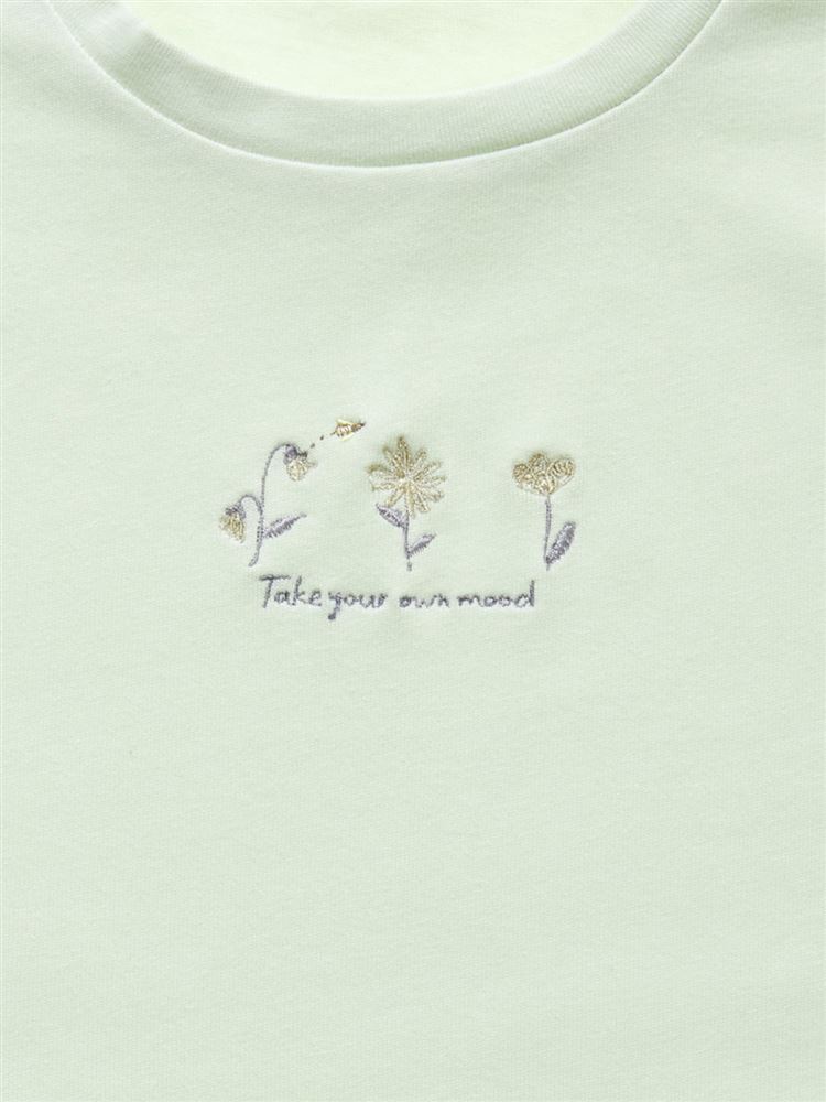 チュチュアンナの【橋下美好オリジナル】綿100％フラワー刺繍Tシャツ|221976