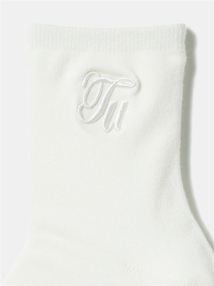 チュチュアンナの綿混tutuロゴ刺繍ソックス14cm丈|239338