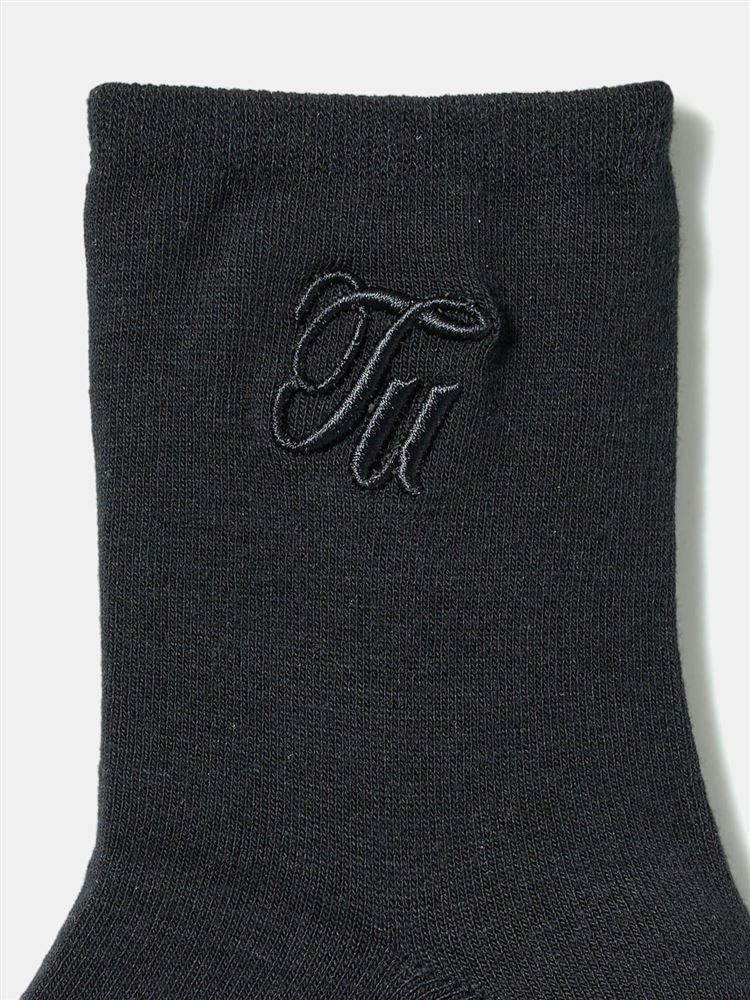 チュチュアンナの綿混tutuロゴ刺繍ソックス14cm丈|239338