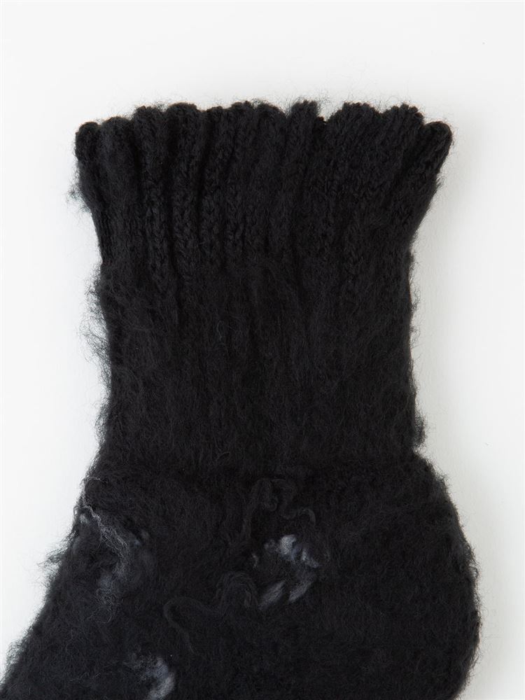 チュチュアンナの[まるで毛布！のような暖かさ]履き口ゆったり裏起毛フラワー縄柄ソックス15cm丈|249219