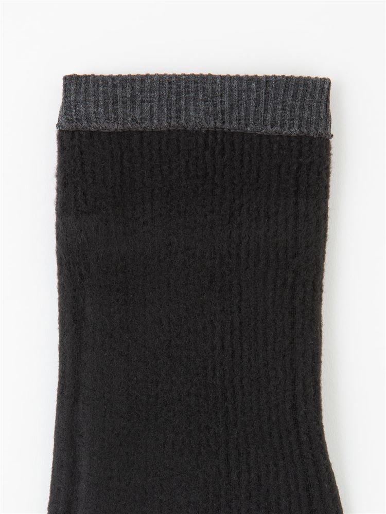 チュチュアンナの[まるで毛布！のような暖かさ]裏起毛ねこ刺繍リブソックス16cm丈(薄手)|249259