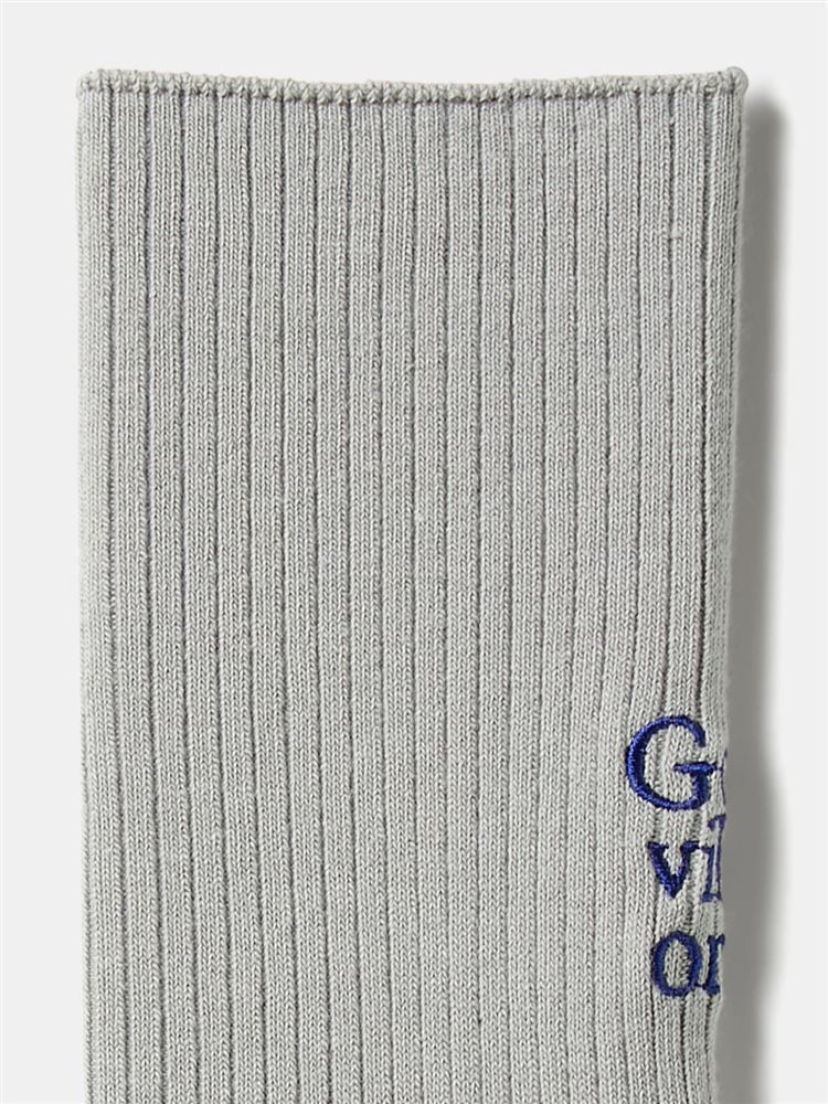 チュチュアンナの綿混バックロゴ刺繍リブソックス20cm丈|329405