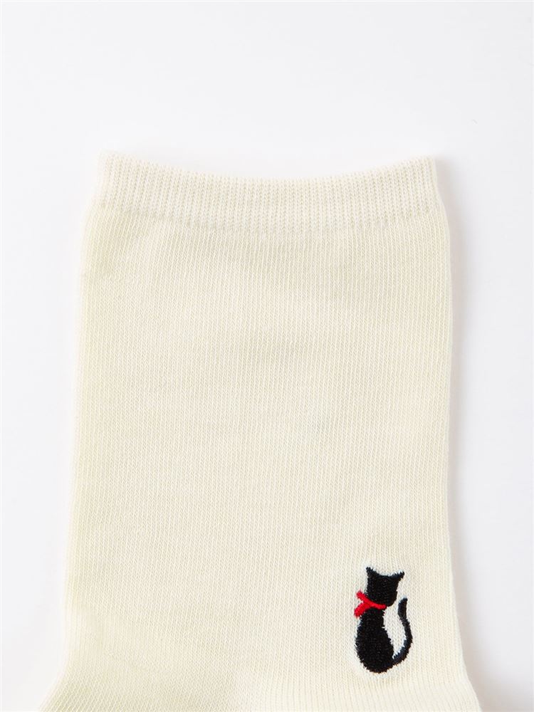 チュチュアンナの[温度調整]かかと猫刺繍ソックス16cm丈|339305