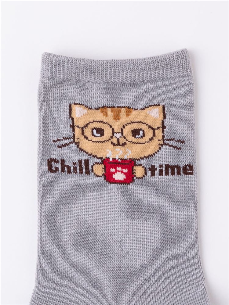 チュチュアンナの[温度調整]chilltime猫柄ソックス16cm丈|339325