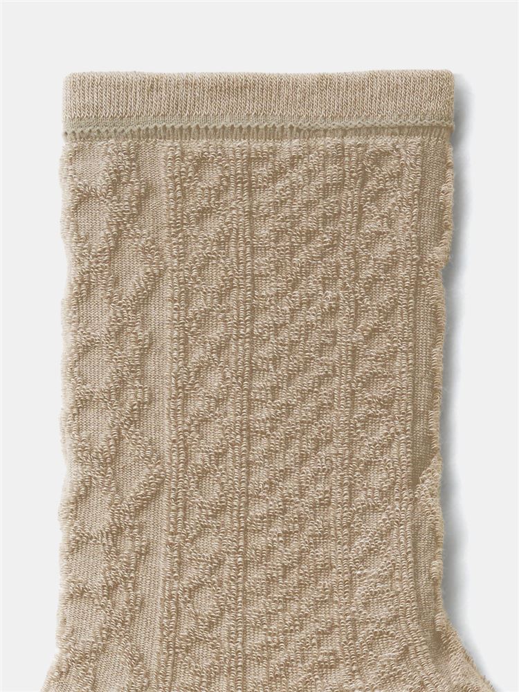 チュチュアンナの綿混パイル縄柄ソックス16cm丈|239379