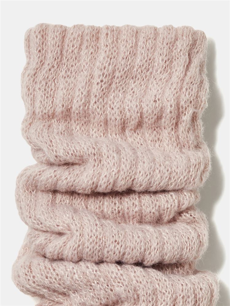 チュチュアンナの[まるで毛布！のような暖かさ]裏起毛畔編みレッグウォーマー45cm丈|245105