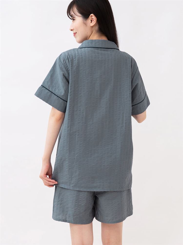 チュチュアンナの[ゆったり設計パジャマ]綿100％無地前開きパジャマ(半袖×ショートパンツ)|321728