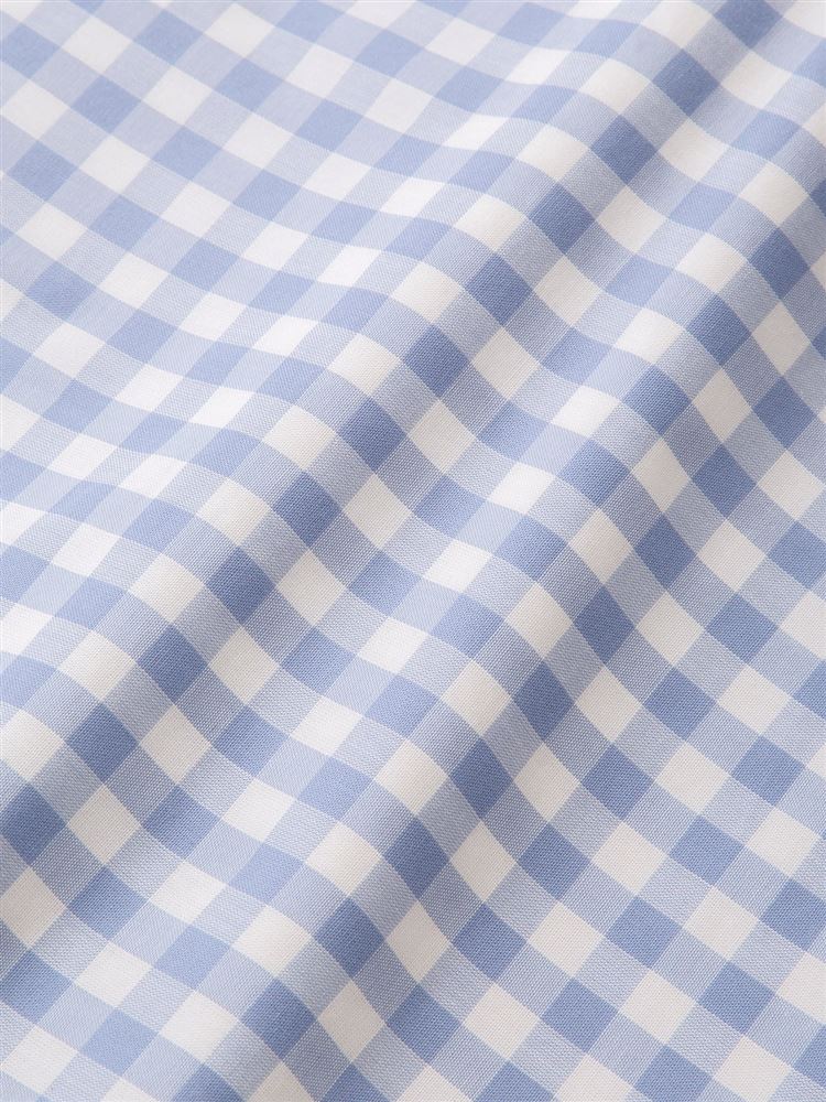 チュチュアンナの[ゆったり設計パジャマ]綿100％ギンガムチェックロゴ刺繍前開き布帛パジャマ(半袖×5分丈パンツ)|321730