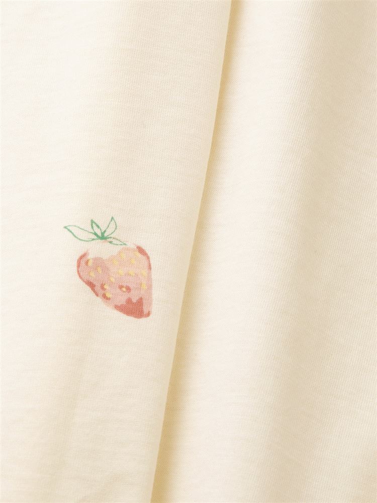 チュチュアンナの[ゆったり設計パジャマ]綿100％いちご柄天竺パジャマ(半袖×長ズボン）|321743