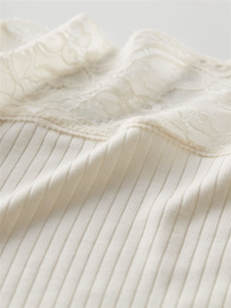 チュチュアンナの[まるで毛布！のような暖かさ]リブレーススクエアネック8分袖(薄手)|230524