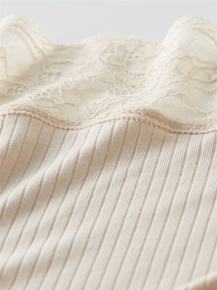 チュチュアンナの[まるで毛布！のような暖かさ]リブレーススクエアネック8分袖(薄手)|230521