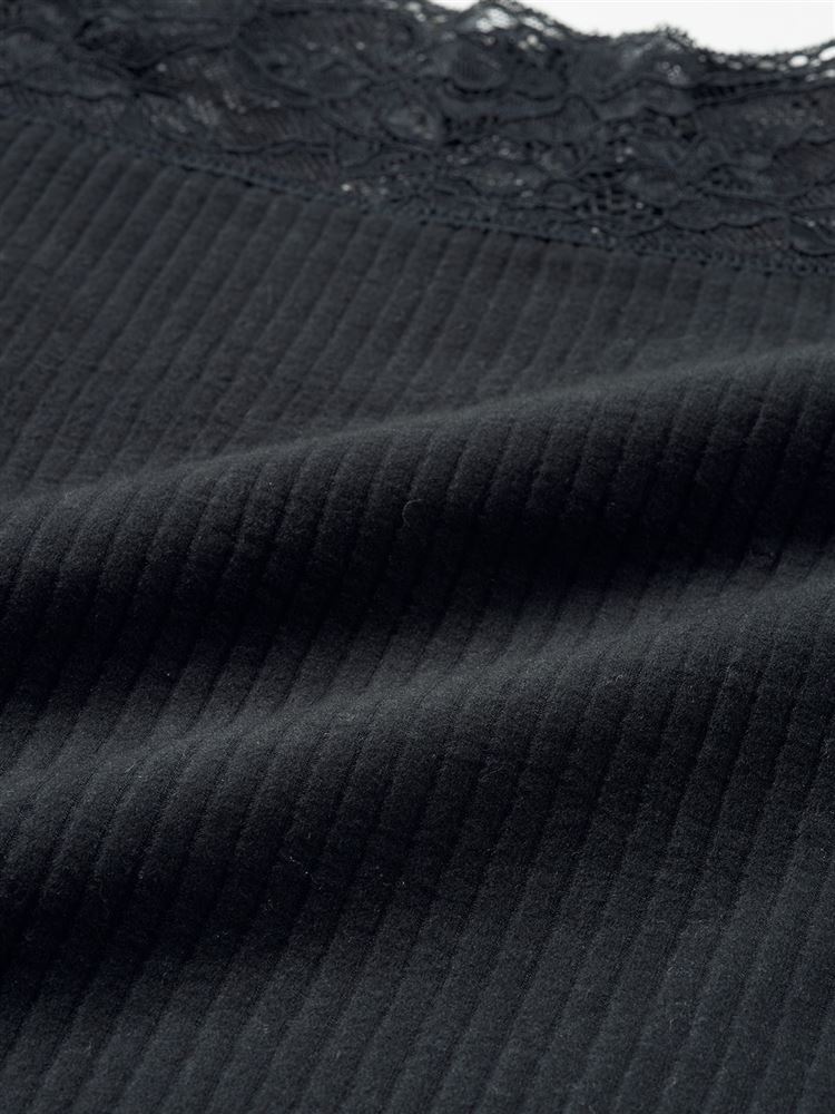 チュチュアンナの[まるで毛布！のような暖かさ]リブレーススクエアネック8分袖(厚手)|230544