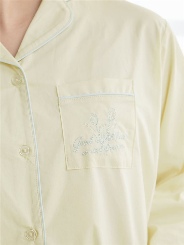 チュチュアンナの綿100％チューリップロゴ刺繍布帛パジャマ|311735