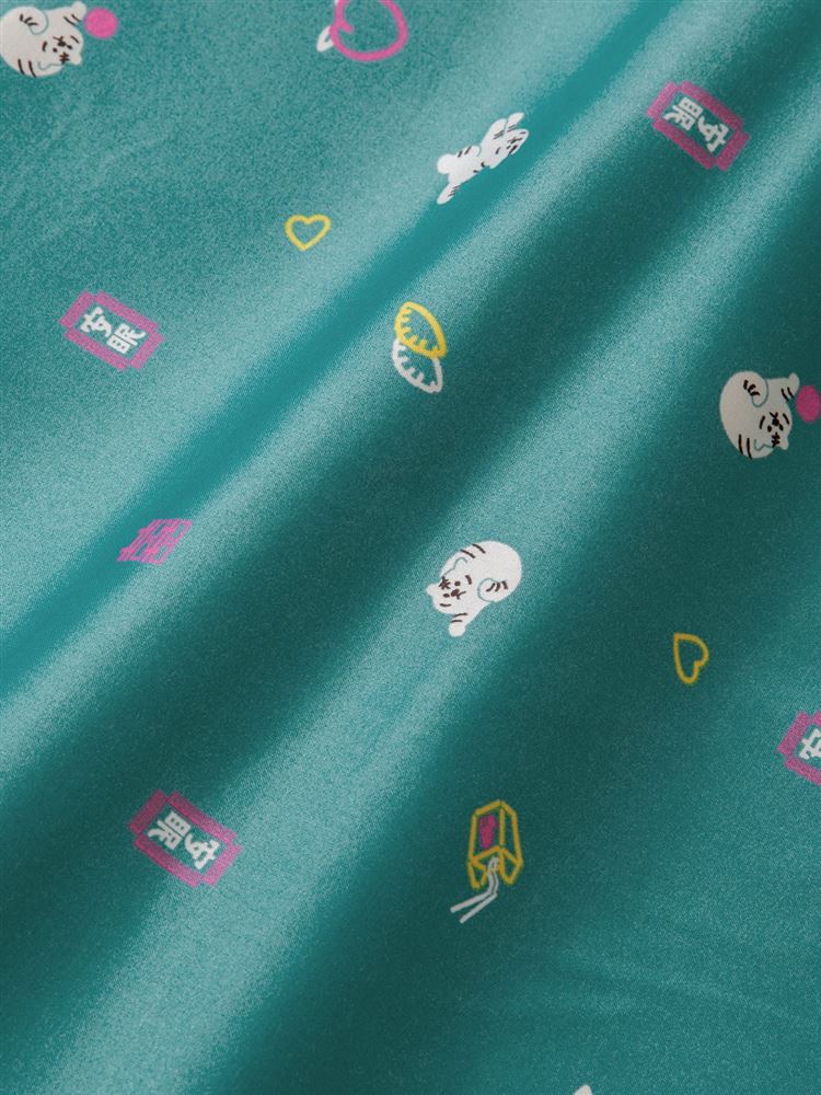 チュチュアンナの[ゆったり設計パジャマ]チャイナ風トラ柄サテンパジャマ(半袖×長ズボン)|321719