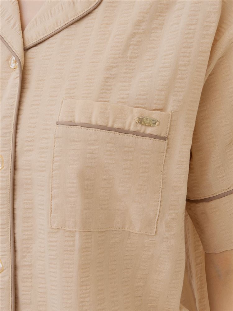 チュチュアンナの[ゆったり設計パジャマ]綿100％無地前開きパジャマ(半袖×ショートパンツ)|321728