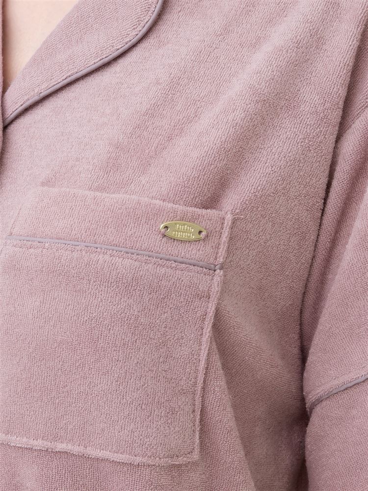 チュチュアンナの[ゆったり設計パジャマ]無地前開きパイル地パジャマ(半袖×長ズボン)|321736