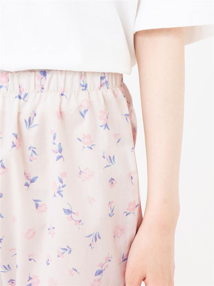 チュチュアンナの花柄前開き布帛パジャマ(半袖×3分丈パンツ)|321745