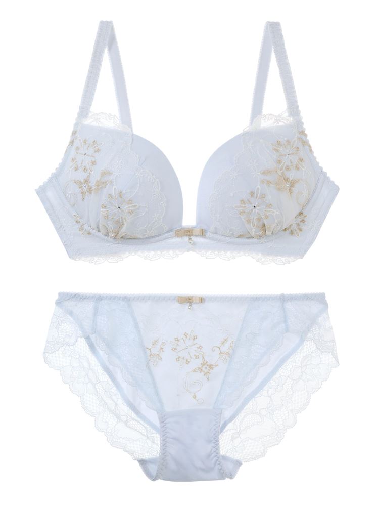 ☆もこ☆ドゥホワイトプラス12本セット 脇高グロッシーレースブラジャーショーツセット 通販【ニッセン】