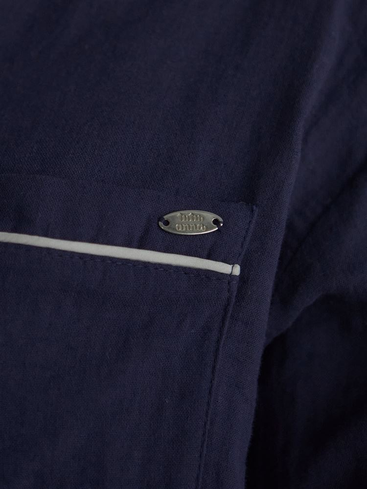チュチュアンナの[ゆったり設計パジャマ]綿100％無地前開き長袖ガーゼパジャマ|311741