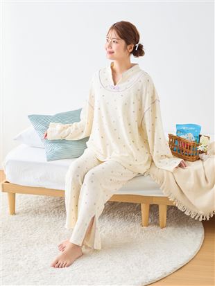 温度調整]チャイナ風ワッフルパジャマ: ルームウェア(部屋着
