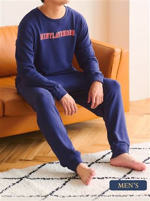 温度調整メンズロゴサガラ刺繍長袖パジャマ: メンズ男性用