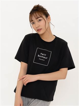 綿スムースロゴボックスTシャツ｜トップス
