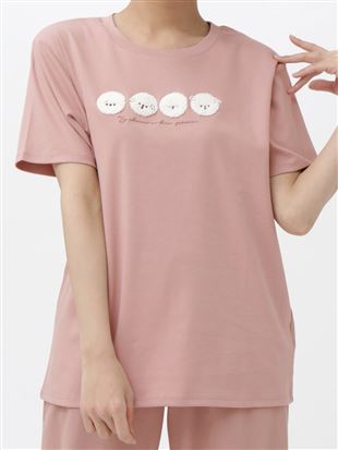 綿100％ビションフリーゼ刺繍ゆったりTシャツ｜トップス