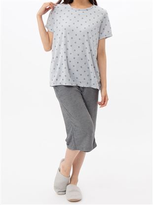 パイル水玉パジャマ(半袖×7分丈パンツ)｜パジャマ