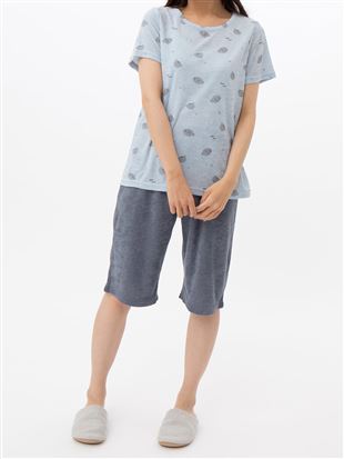アザラシ柄パイルパジャマ(半袖×5分丈パンツ)｜