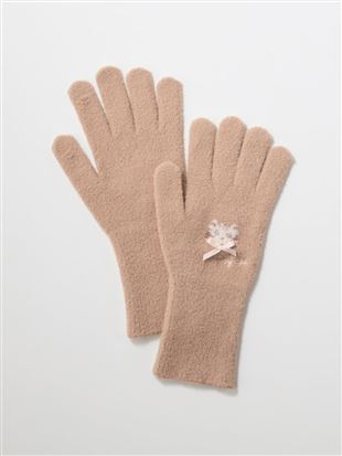 裏起毛ネコ柄手袋|