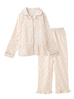 綿100%フラワー総柄フランネルパジャマ|