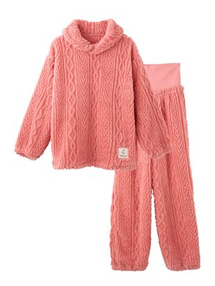 腹巻き付きボアケーブルパジャマ|長袖パジャマ