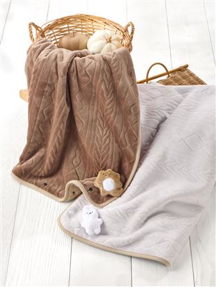 アニマルマスコット付きブランケット|