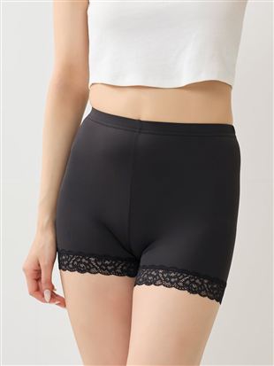 透けにくい裾レースキュロットペチコートマイクロミニ丈|
